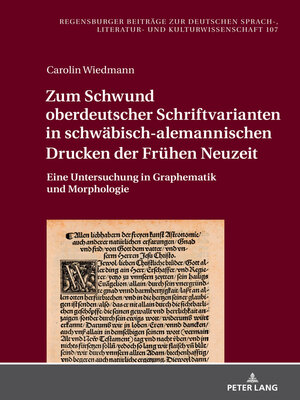 cover image of Zum Schwund oberdeutscher Schriftvarianten in schwaebisch-alemannischen Drucken der Fruehen Neuzeit